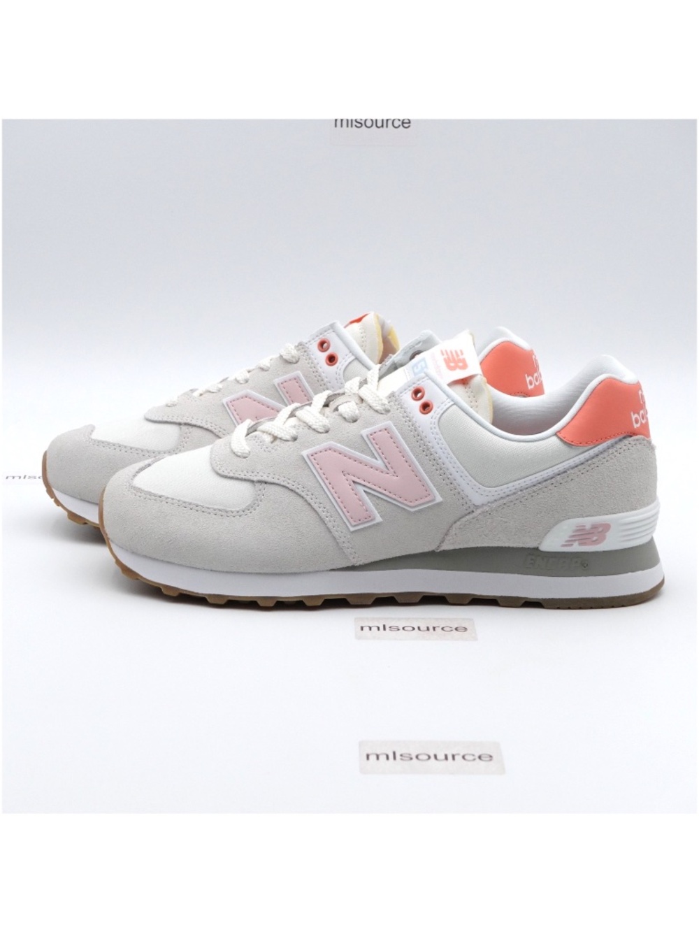 NEW WIDE D Women's New Balance 574 Suede Sneakers WL574IPK Reflection/Rose